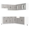 vidaXL 11-tlg. K&uuml;chenschrank-Set Kalmar Grau Sonoma Holzwerkstoff