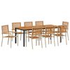 vidaXL Garten Essgruppe 9 pcs Beige und Braun Poly-Rattan