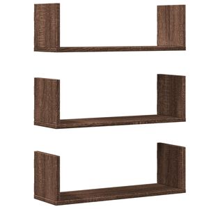 vidaXL Wandregale 3 Stk. Eichen-Optik 58x18x18 cm Holzwerkstoff
