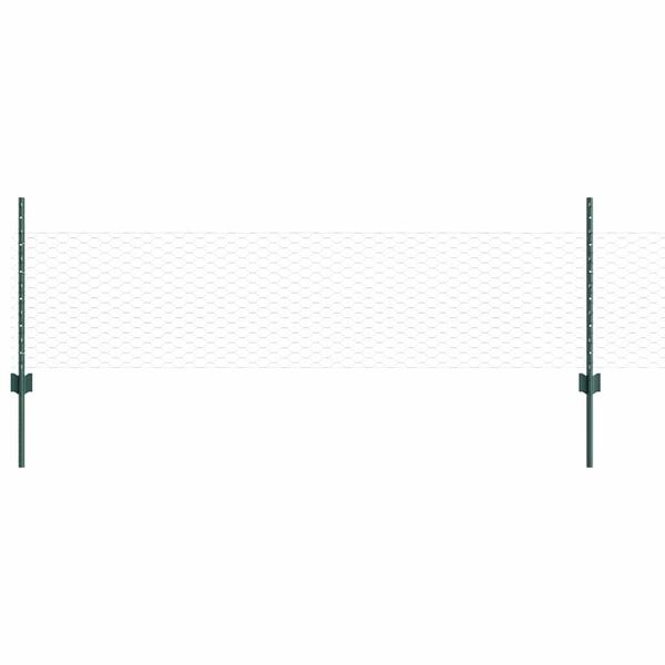 vidaXL Zaun mit Pfosten Gr&uuml;n 0,5 x 100 m Stahl und PVC