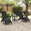 vidaXL Garten Lounge Möbel 3 pcs Schwarz 38 x 38 x 46cm Plastik