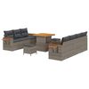 vidaXL Gartensofa-set 10 pcs Grau Poly-Rattan