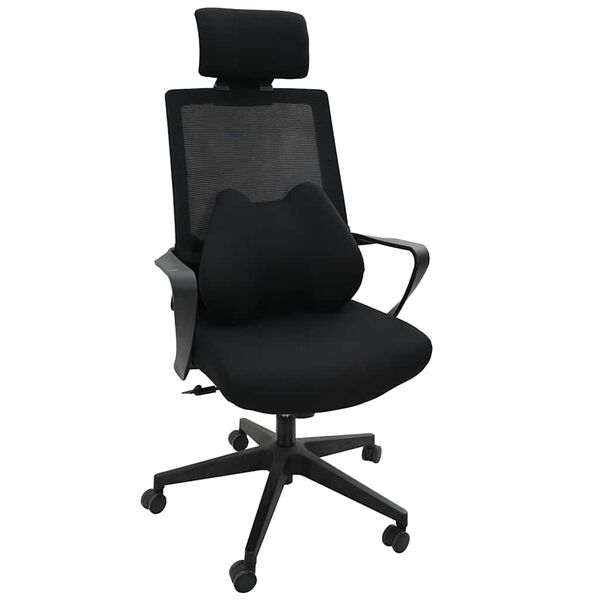 vidaXL Kopfkissen mit Kissen Schwarz 42 x 32 x 14 cm Polyester