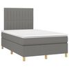 vidaXL Boxspringbett mit Matratze & LED Dunkelgrau 120x200 cm Stoff