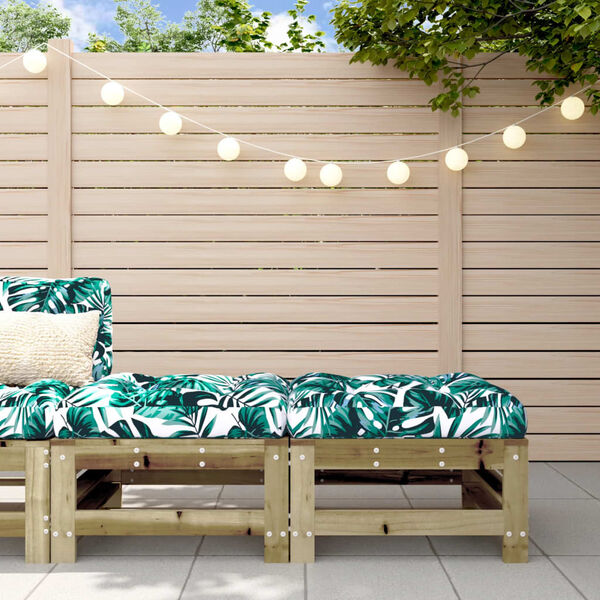 vidaXL Gartenhocker mit Kissen 2 Stk. Kiefernholz Impr&auml;gniert