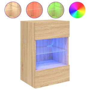 vidaXL TV-Wandschrank mit LED-Leuchten Sonoma-Eiche 40x30x60,5 cm