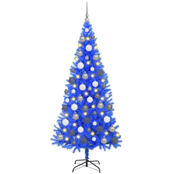 vidaXL Weihnachtsbaum mit 300 LEDs mit St&auml;nder Blau 180 cm PVC