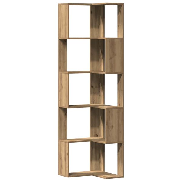 vidaXL Eck-Bücherregal 5 Böden Artisan-Eiche 50x50x179cm Holzwerkstoff
