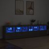 vidaXL Sideboard mit LED-Leuchten Schwarz 283x37x67 cm