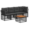 vidaXL Outdoor-Sofagarnitur 5 pcs Schwarz und Dunkelgrau Polyester