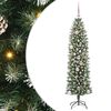 vidaXL Künstlicher schlanker Weihnachtsbaum Grün und Weiß 150 cm