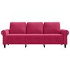 vidaXL 3-Sitzer-Sofa Weinrot 180 cm Samt