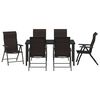 vidaXL Garten Essgruppe 7 pcs Schwarzer Kaffee Poly Rattan