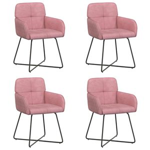 vidaXL Esszimmerst&uuml;hle 4 pcs Samt Rosa 59 x 56,5 x 86 cm