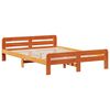 vidaXL Massivholzbett ohne Matratze Wachsbraun 140x190 cm Kiefernholz