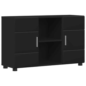vidaXL Sideboard FLORIN 88,5 x 30,5 x 55,5 cm Schwarz Holzwerkstoff