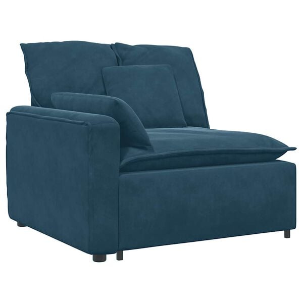 vidaXL Modulares Sofa Endmodul mit Armlehne Kissen Blau 100 cm