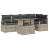 vidaXL Garten-Sofa-Set mit Kissen 6 pcs Hellgrau Poly-Rattan