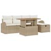 vidaXL Garten-Sofa-Set 6 stk. Beige Poly-Rattan