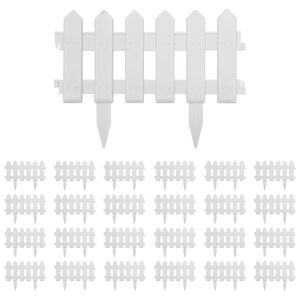 vidaXL Rasenkanten 25 Stk. Weiß 10 m PP