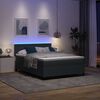 vidaXL LED Boxspringbett Dunkelgrau und Wei&szlig; 140 x 200 cm Cordstoff