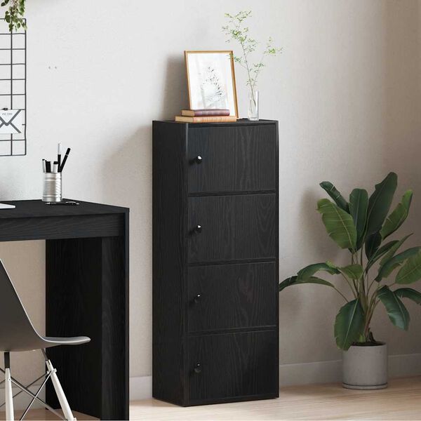 vidaXL B&uuml;cherregal Schwarz Eichen-Optik 40x24x102 cm Holzwerkstoff