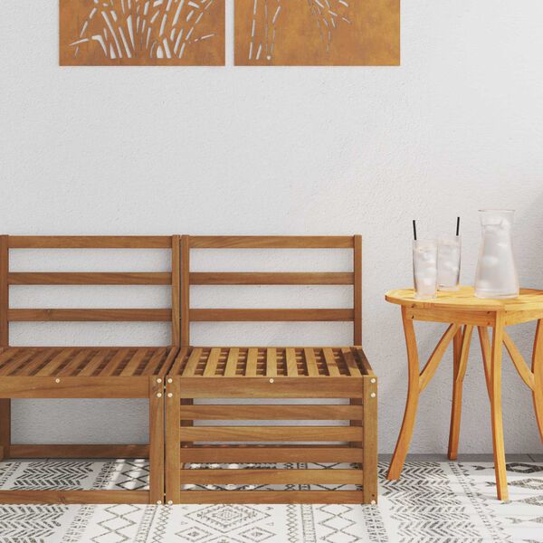 vidaXL Outdoor Mittelsofa Massivholz Akazie Natur 59 x 63 x 73 cm