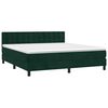 vidaXL Boxspringbett mit Matratze Dunkelgr&uuml;n 180x200 cm Samt