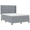 vidaXL Boxspringbett mit Matratze Hellgrau 200 x 140 cm Stoff