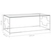 vidaXL Couchtisch Silbern 120x60x45 cm Edelstahl und Glas