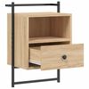 vidaXL Wand-Nachttische 2 Stk. Sonoma-Eiche 40x30x61 cm Holzwerkstoff