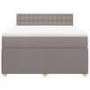 vidaXL Boxspringbett mit Matratze Taupe 160x200 cm Stoff