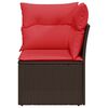 vidaXL Garten-Ecksofa mit Kissen Braun Poly Rattan