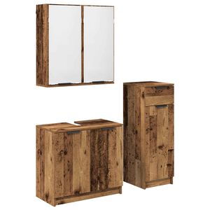 vidaXL Badezimmerm&ouml;bel-Set 3 stk. Altholz 64,5 x 33,5 x 59 cm