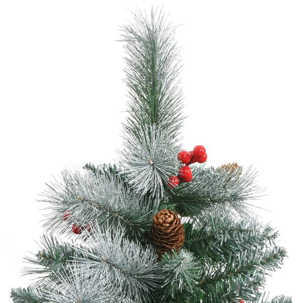 vidaXL Künstlicher Weihnachtsbaum Klappbar mit Zapfen & Beeren 180 cm