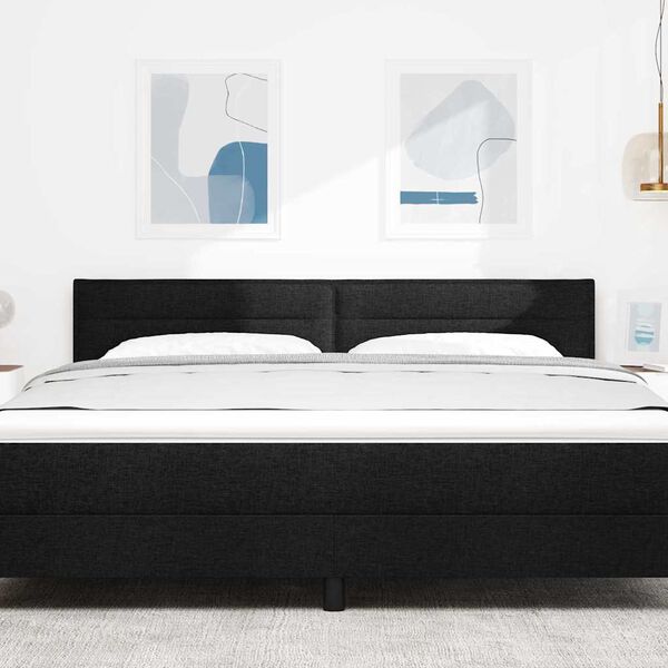 vidaXL LED Kopfteil mit LED-Lichtleisten Schwarz 180 cm Polyester