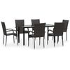 vidaXL 7-tlg. Garten-Essgruppe Braun Poly Rattan