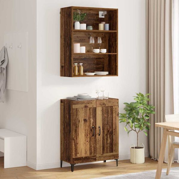 vidaXL Highboard 2 pcs Altholz Holzwerkstoff