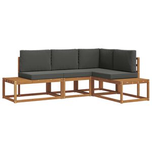 vidaXL Outdoor-Sofagarnitur mit Kissen 4 St&uuml;ck Natur und Anthrazit