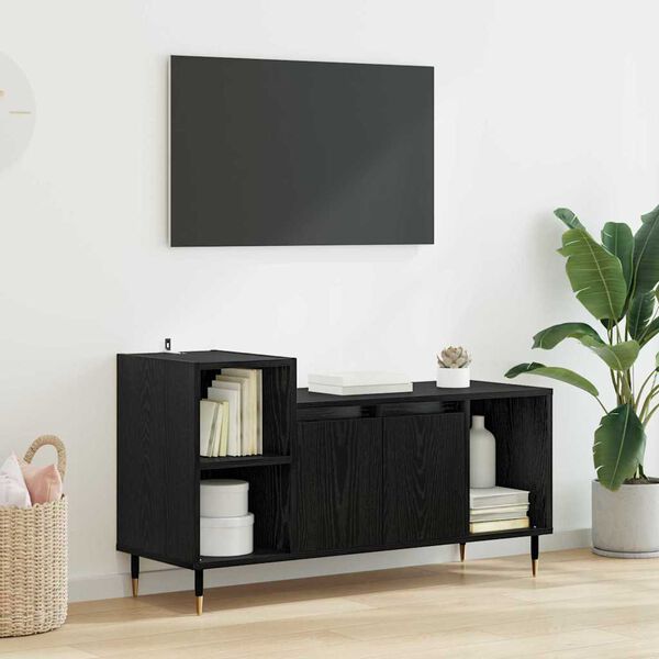 vidaXL TV-Schr&auml;nk Schwarz Eichen-Optik 100 x 35 x 55 cm Holzwerkstoff