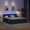 vidaXL Bett mit Stauraum und LED mit LED Dunkelblau 160 x 200 cm Samt