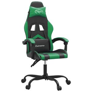 vidaXL Gaming-Stuhl Drehbar Schwarz und Gr&uuml;n Kunstleder