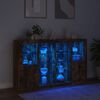 vidaXL Sideboards mit LED-Leuchten 3 Stk. R&auml;uchereiche Holzwerkstoff