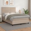 vidaXL Boxspringbett Matratze Cappuccino-Braun 140x200cm Kunstleder