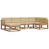vidaXL Outdoor-Sofagarnitur mit Kissen 6 pcs Natur und Beige