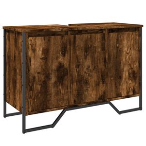 vidaXL Waschbeckenunterschrank R&auml;uchereiche 91x35x60 cm Holzwerkstoff