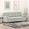 vidaXL 3-Sitzer-Sofa mit Zierkissen Hellgrau 180 cm Samt