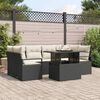 vidaXL Sofa Set mit Kissen 7 pcs Schwarz Poly-Rattan
