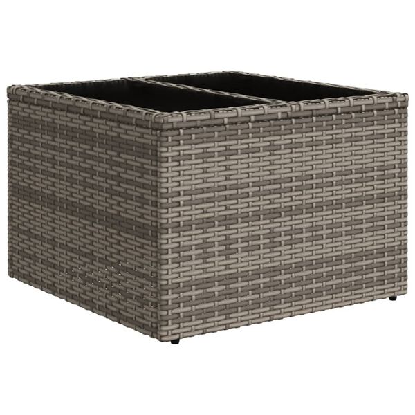 vidaXL 10-teiliges Gartensofa-Set mit Kissen, grau, Polyrattan