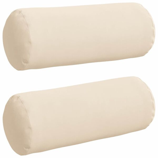 vidaXL Bolsterkissen 2 Stück Beige Ø 15 x 40 cm Mikrofaserstoff